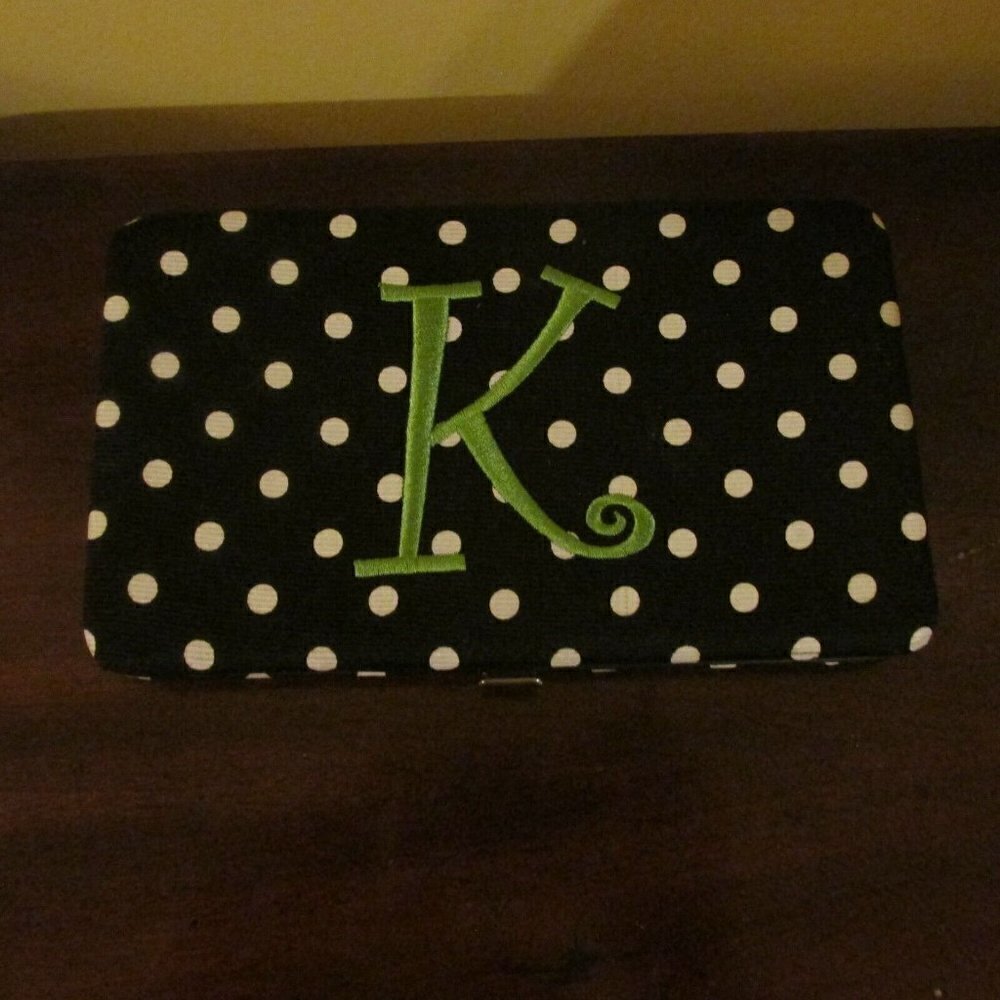 Initial Letter "K" Black Full Size Wallet with Magnetic Closure -NEW W TAGS!